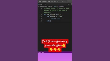 Even or odd without using modulus % operator #python #pythonprogramming #python3 #shorts #short