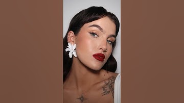 bronze skin, red lip. 🍒 #makeup