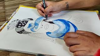 Free hand doodling|water colour painting |Lord shiva | Art by Padmashree