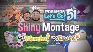 51 SHINY MONTAGE! Pokemon Let's GO Pikachu and Eevee Epic Shiny Reactions and Funny Moments!