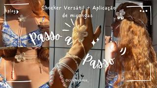 DIY- Choker de Crochê com Flor e Miçangas😍 Modelo Fácil, Regulável e Perfeito para Iniciantes✨
