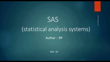 SAS Online Training - Introduction to SAS software (Part-1)