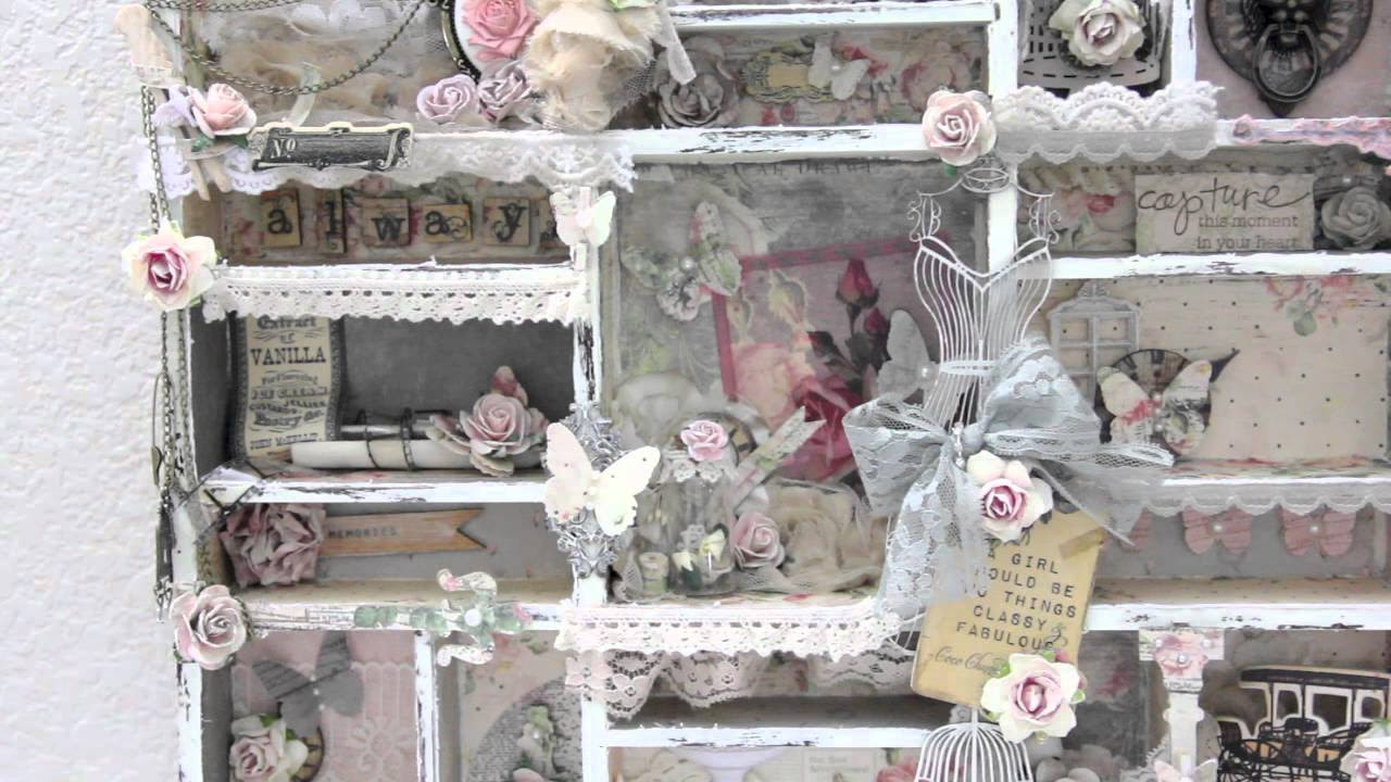 Altered Vintage Shabby Chic Printers Tray. Prima Tea Thyme