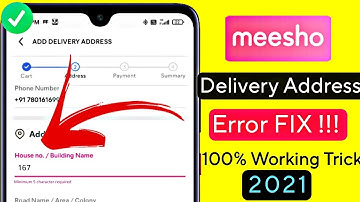 Meesho address error || Meesho minimum 5 character required problem || Meesho delivery address error