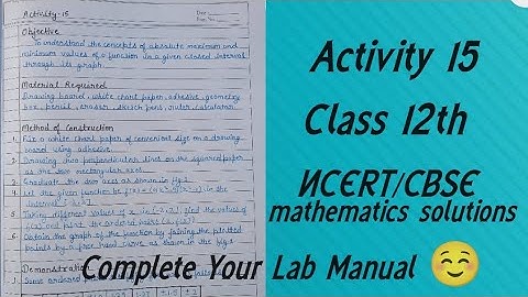 Maths Lab Activity 15 Class 12// Maths Lab Practical Class 12//Activity Solution// CBSE board #file