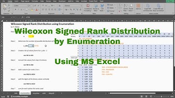 Excel - Wilcoxon Signed Rank Distribution Using Enumeration