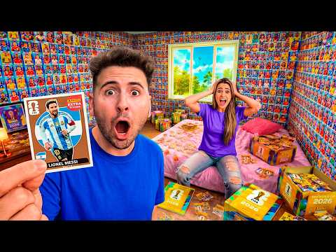 ENCHI O QUARTO DA MINHA NAMORADA COM 1.000.000 DE FIGURINHAS DA COPA!