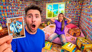 ENCHI O QUARTO DA MINHA NAMORADA COM 1.000.000 DE FIGURINHAS DA COPA!