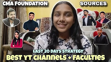 Best youtube channels and faculties for CMA FOUNDATION 🔥| MUST WATCH |