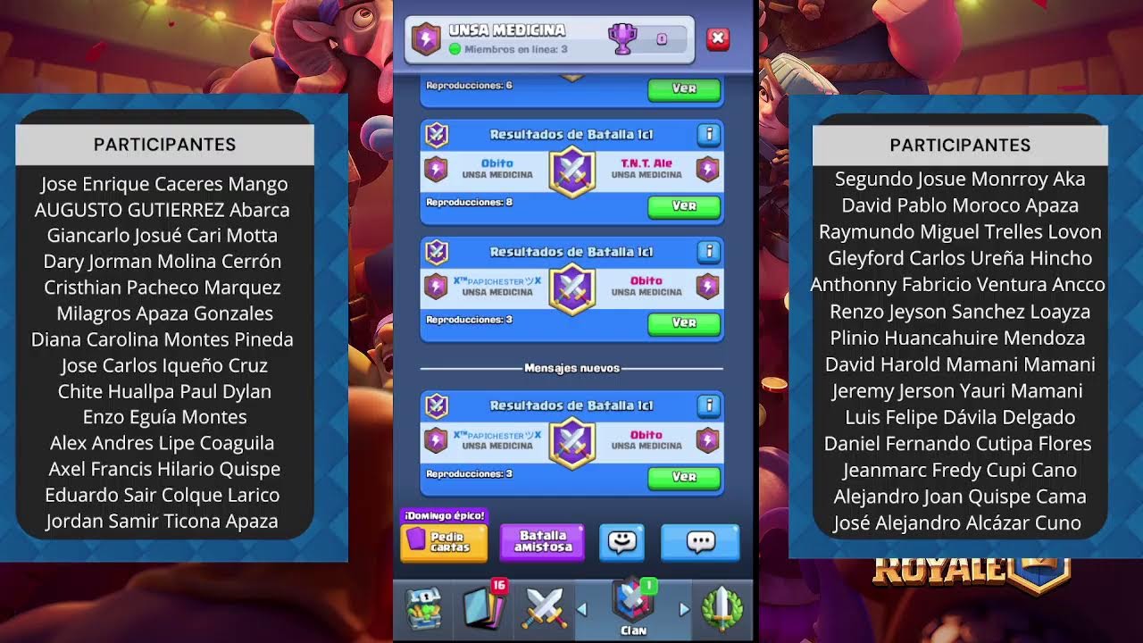TORNEO ESPORTS UNSA CEM UNSA 2024 (CLASH ROYALE) YouTube