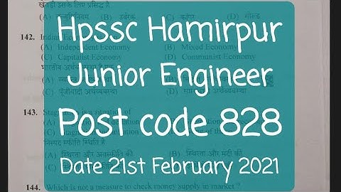 Hpssc Hamirpur Junior Engineer Post code 828