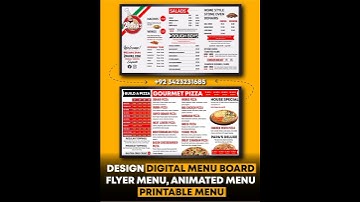 Custome Order Design Trending Digital menu board For Restaurants, Animated Menu, Menu Card
