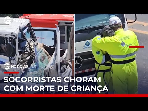 Video socorristas-choram-apos-morte-de-crianca-de-6-anos-em-acidente-entre-caminhoes-sbt-noticias