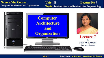 CAO-Class-7-Machine Instructions and instruction Sequencing