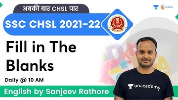 Fill In The Blanks | English | SSC CHSL | Wifistudy Studios | Sanjeev Rathore