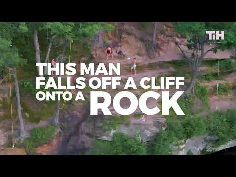 Guy Accidentally Lands on Rock While Cliff Diving