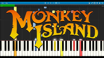 Monkey Island - Theme - Synthesia - Piano Tutorial - Beginner