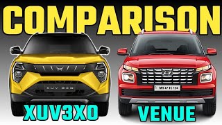 Mahindra XUV 3XO vs Hyundai Venue Comparison 2024|Mahindra XUV 3XO vs Hyundai Venue Compare 2024