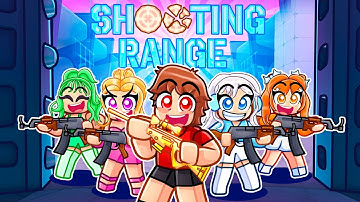 Techy Vs 4 CRAZY FAN GIRLS In The Rivals Shooting Range...