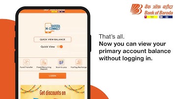 Bank of Baroda | M-Connect Plus | How to enable Quick View Balance
