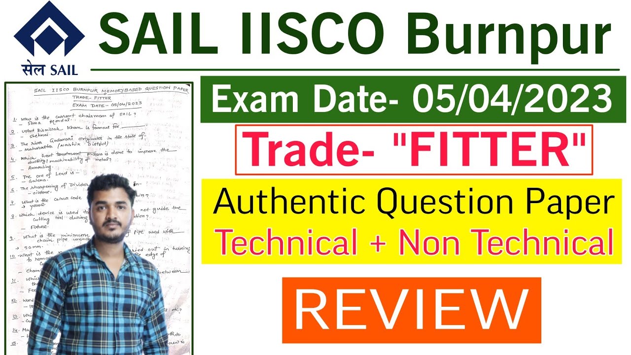 SAIL IISCO Burnpur Fitter Question Paper 2023 | SAIL IISCO Burnpur ...