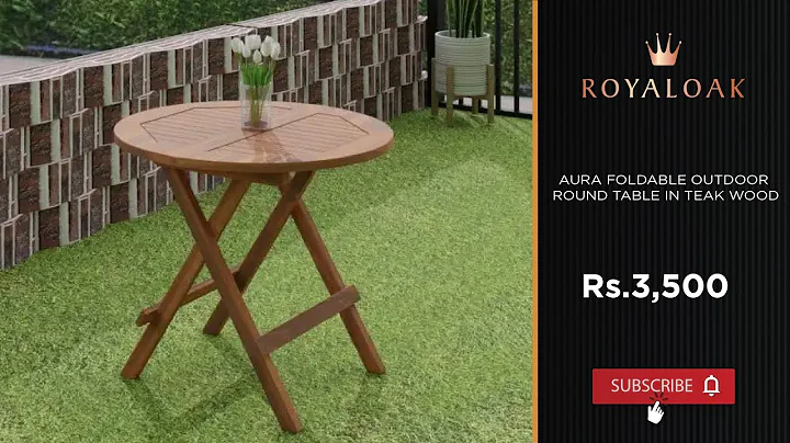 Royaloak | Aura Foldable Outdoor Round Table In Teak Wood