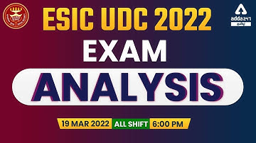 ESIC UDC 2022 | Exam Analysis | All shift | Adda247 Tamil