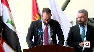 US Consul General in Erbil, Mark Stroh, speaks at a press conference