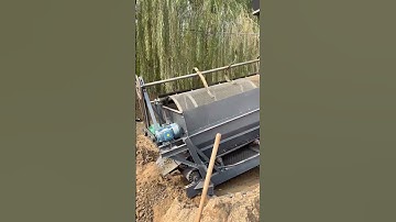 The trommel screen machine working site #trommel #screen #machine #vibrating #stone #jycrusher