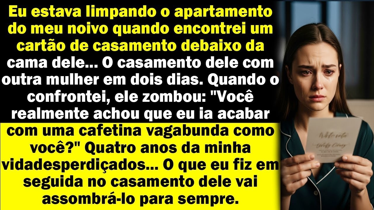 'Achei o cartão de casamento do meu noivo escondido debaixo da cama — a reação dele me destruiu'