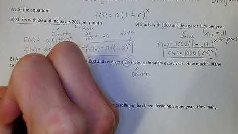 Exponential Functions - Using Growth/Decay Rate to solve real world problems