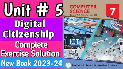 7th Class Computer New Book Chapter 5|Digital Citizenship| Class 7th Computer SNC 2023-24