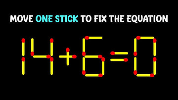 Can You Fix 🔥 14+6=0  by Moving Only 1 Matchstick ?