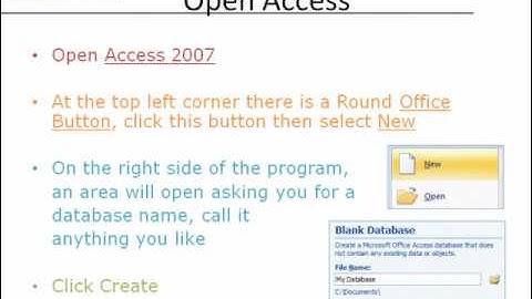 Creating a Database in Access 2007