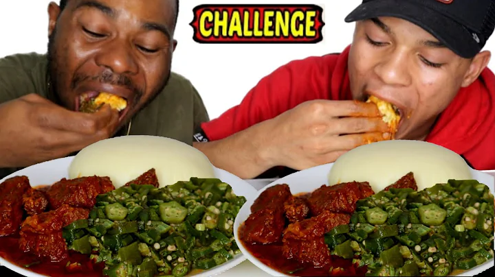 ASMR FUFU AND OKRO SOUP + BEEF STEW | SPEED EATING CHALLENGE | AFRICAN FOOD #TheAdimFamily