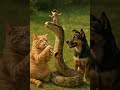 Cat plays trumpet, mouse dances on snake’s head 🐍🎺🐭 #animalanimation #cat #catandmousegame #cutepets