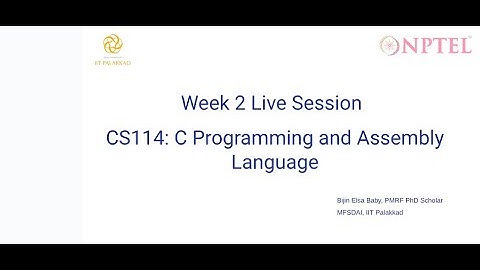 CS114: C Programming and Assembly Language Week 2