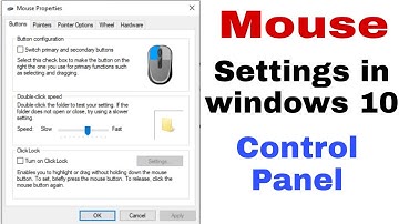 Mouse settings in window s 10 | mouse in control panel | The AB