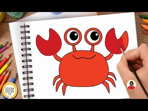 Hướng dẫn cách vẽ CON CUA, tô màu CON CUA - How to draw a Crab