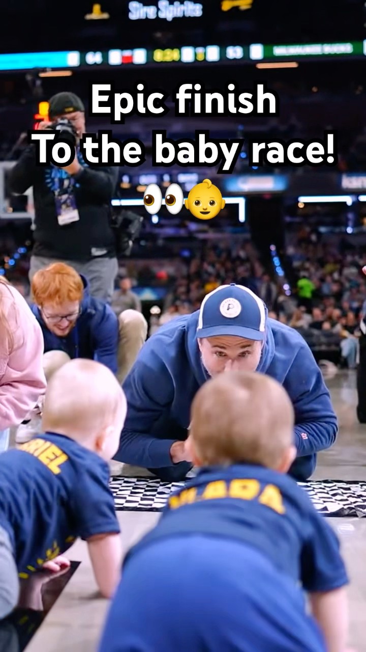 Epic ending to the baby race at halftime in Indy! ??|#Shorts