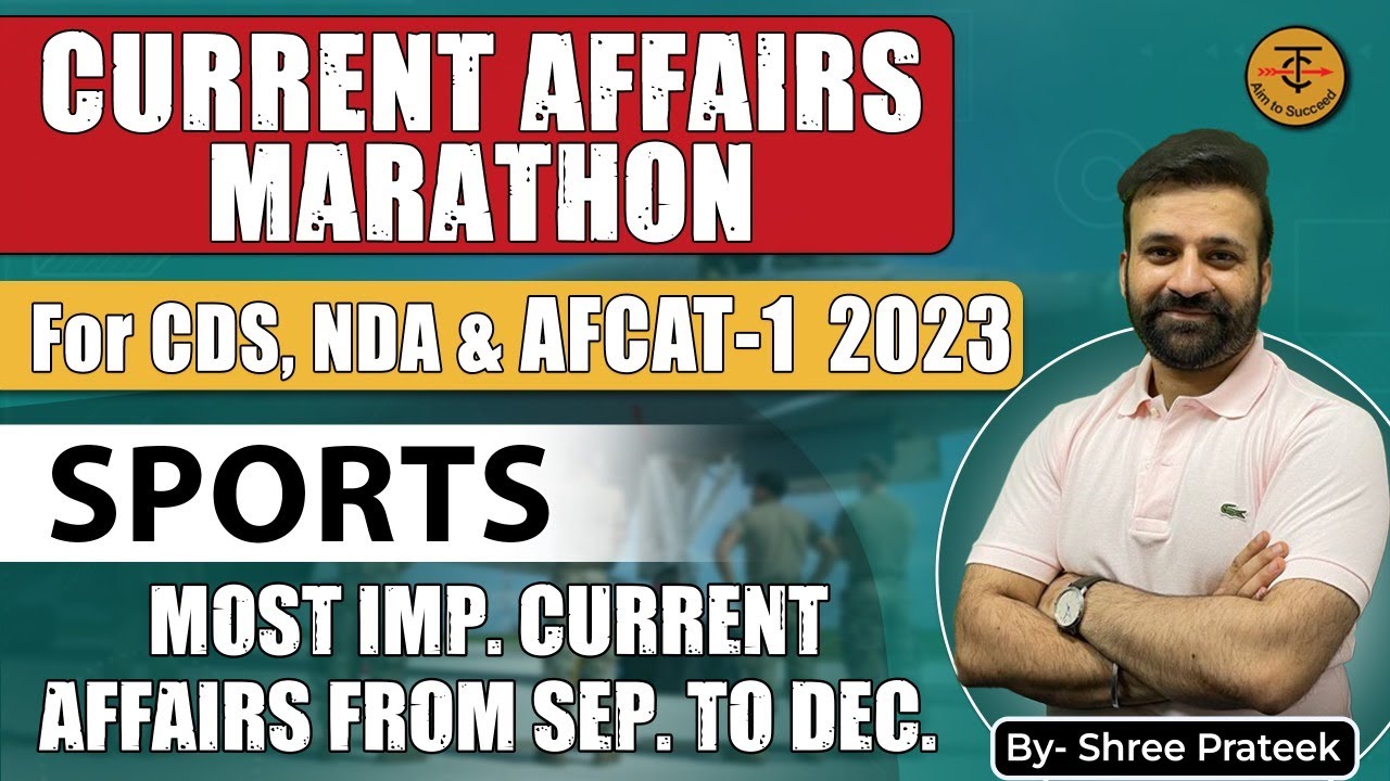 100 Most important SPORTS Current Affairs For Afcat/CDS/NDA2023