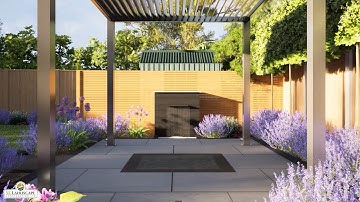 Luxury 3D Garden Design & In-Out Driveway in Hutton Essex | Marshalls Paving, Pergola & Porcelain