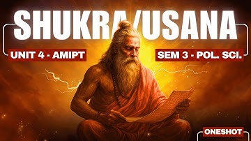 Shukra Political Thought | BA Political Science | BA Program | Shukraniti | Indian Political Thought