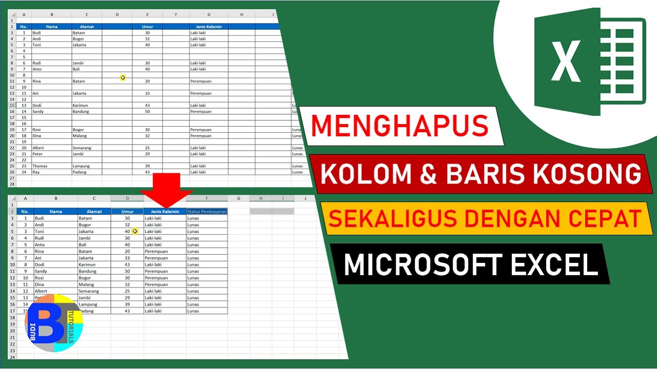 Cara Menghapus Kolom dan Baris Kosong di Excel dengan Cepat