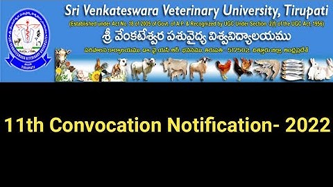 SVVU Convocation Notification 2022 #svvu11thConvocationNotification2022 #sampathinformation