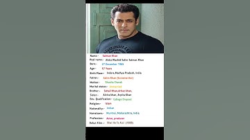 Bollywood Actor Salman Khan biography #salmankhan