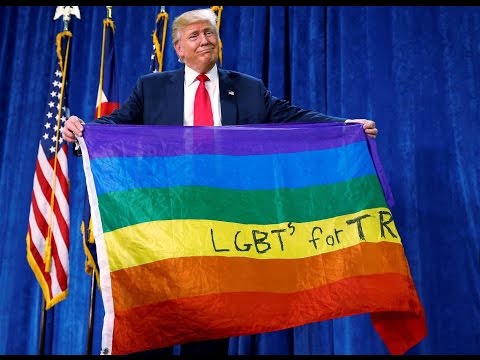 Donald Trump Waves LGBT Flag at Rally in Colorado