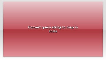 Convert query string to map in scala