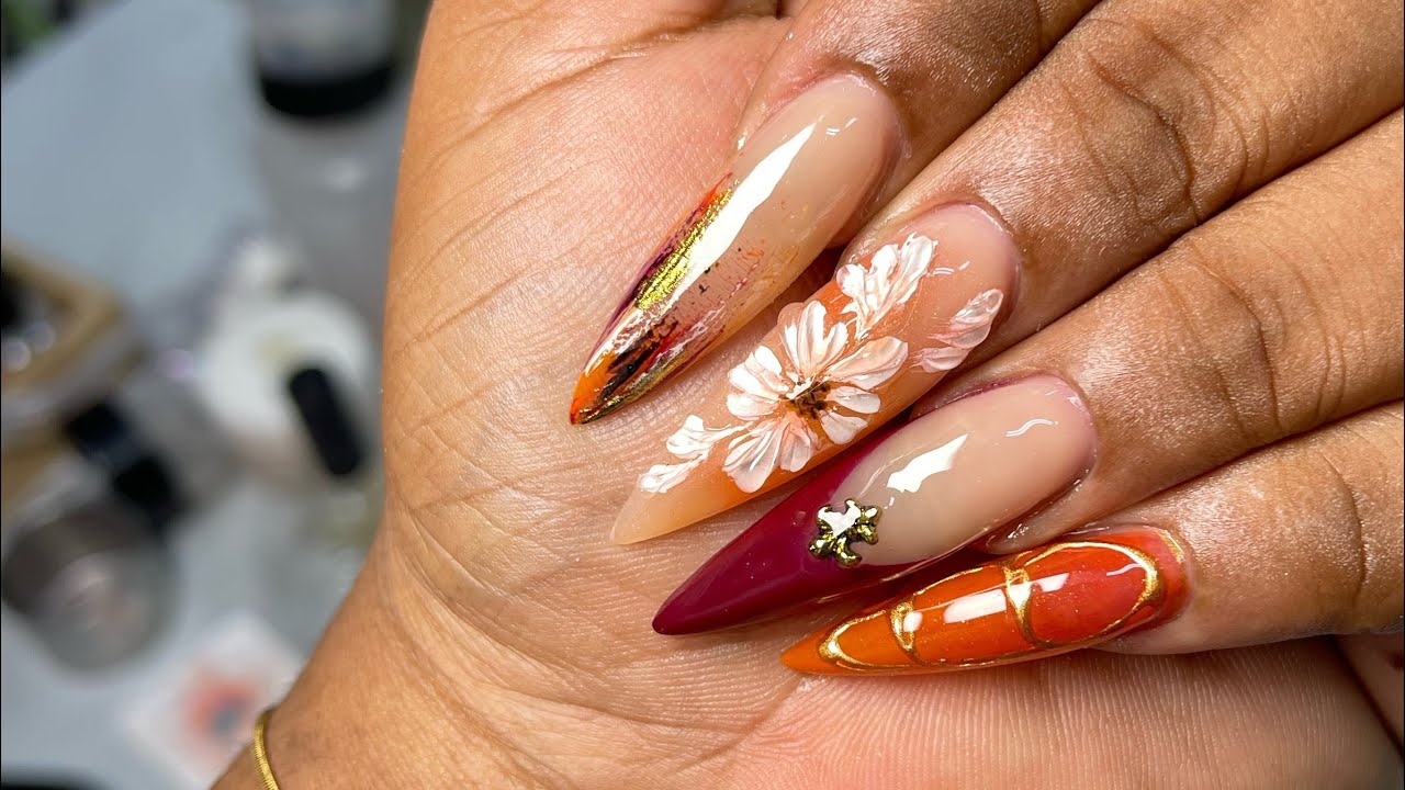 How to shape Stiletto Nails For Beginners | Prep, Acrylic application and Filing 💯