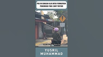 Pria ini gunakan Ular untuk peringatkan pengendara yang melintas di Trotoar #shorts